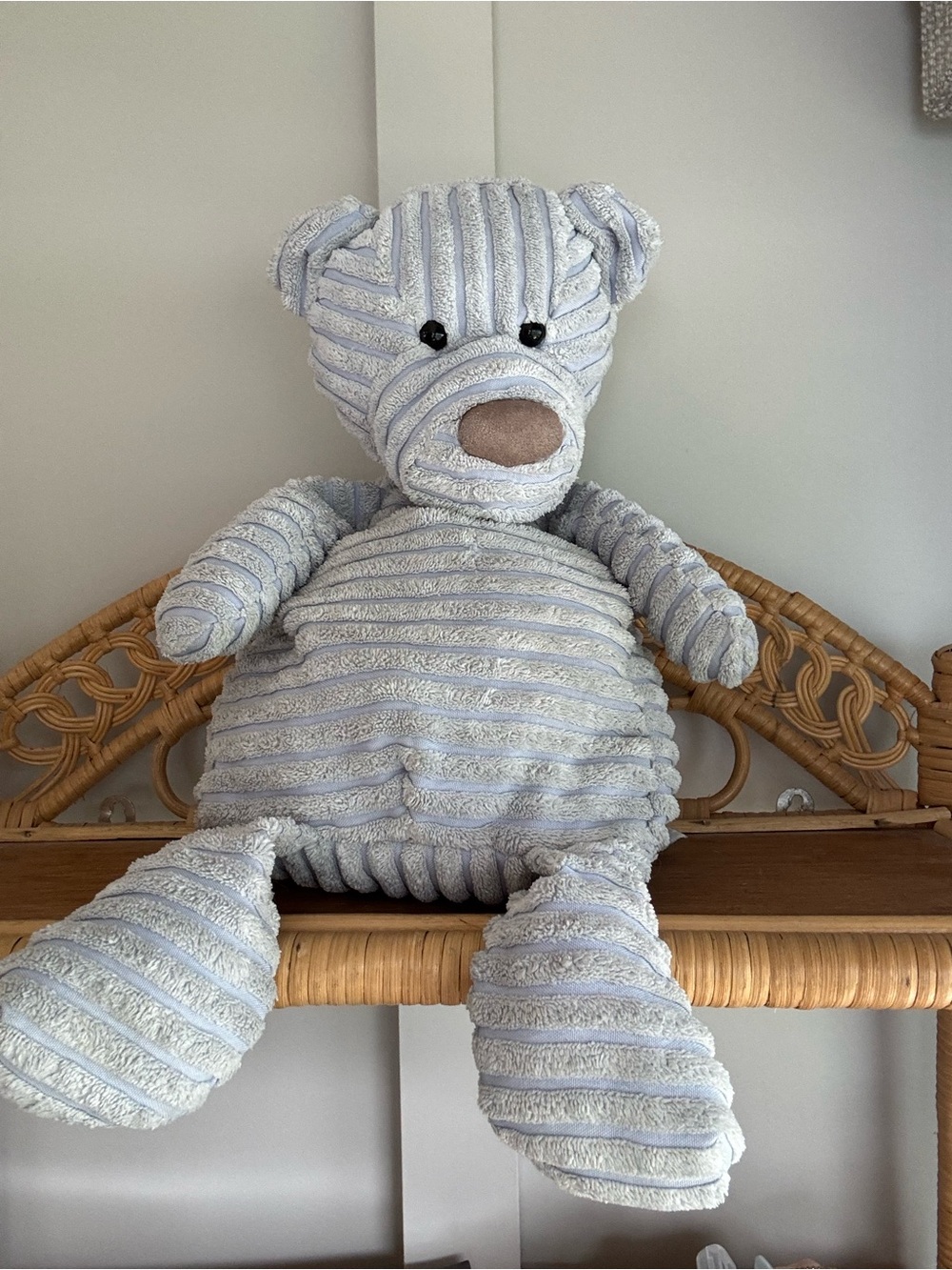 Jellycat Baby Blue Cordy Roy Bear Plush Retired Collectible 16”